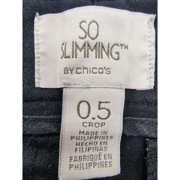 Chico's Pants Womens 0.5 S/6 Black So Slimming Mid Rise Cuffed Crop Leg Office - Picture 5 of 13